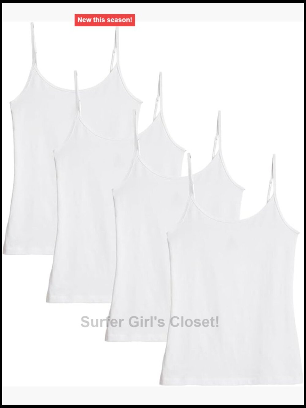 Soft Cotton Spaghetti Strap Camisole Layering Tank Top Women Summer Sleeveless